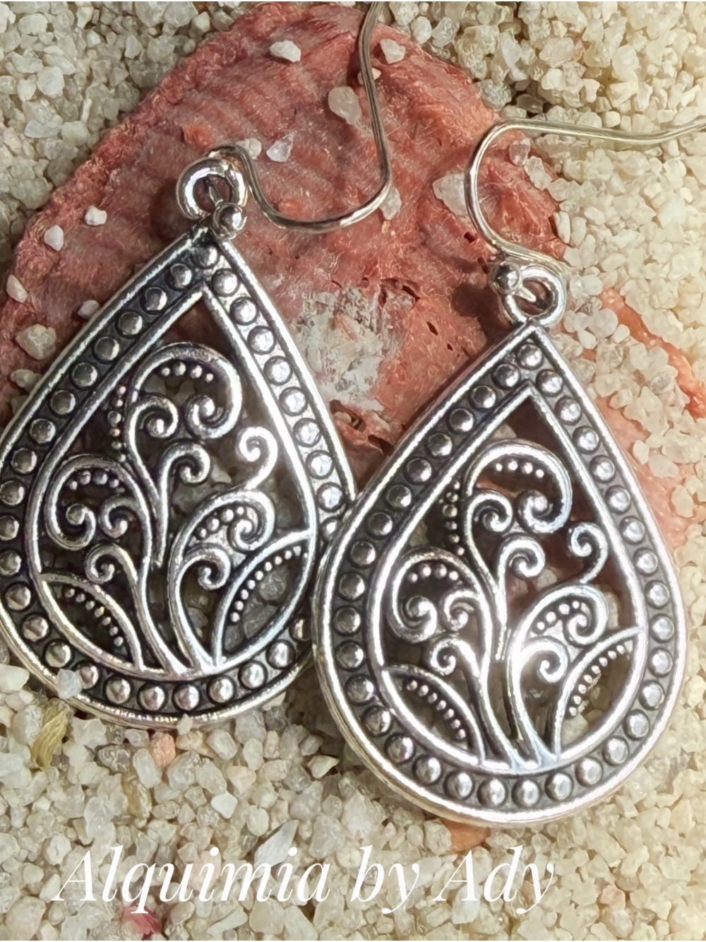 Alquimia Silver Filigree Teardrop Earrings